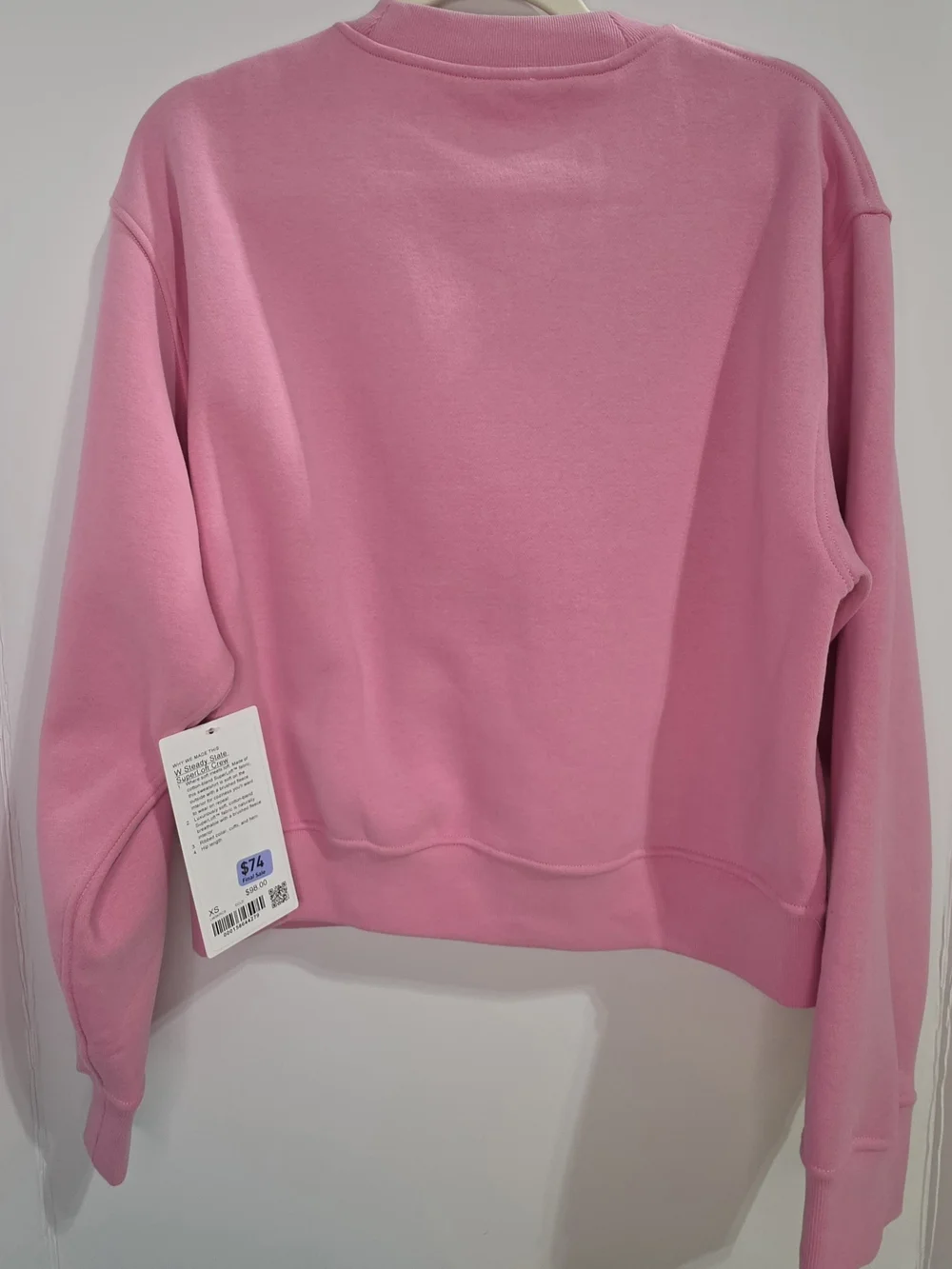 Lululemon W Steady State Crew Sweatshirt XS Pink NWT Cozy Fleece Pullover - Picture 2 of 4